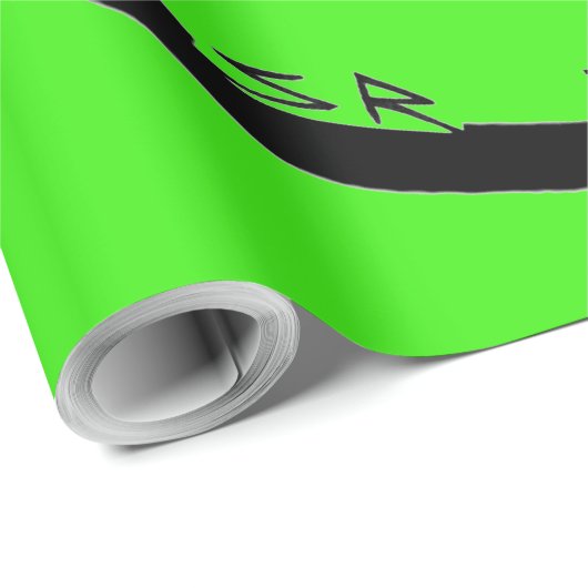 Zwart Dragon groen mat inpakpapier groot (Rol Hoek)