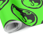 Zwart Dragon groen mat inpakpapier medium (Rol Hoek)