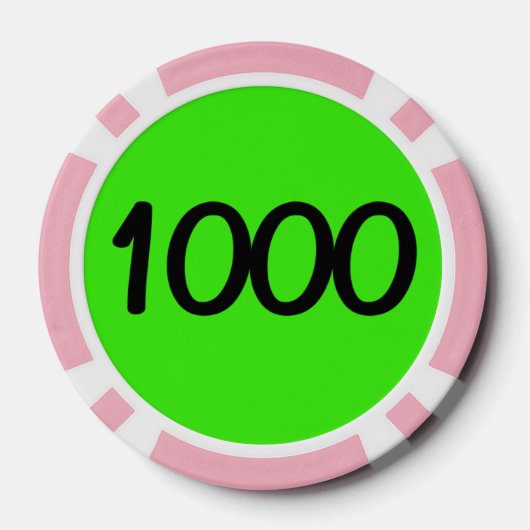 Zwart Dragon groen roze 1000 gestreepte pokerchip (Achterkant)