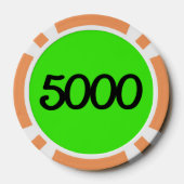 Zwart Dragon groen sinaasappel 5000 gestreepte pok Poker Chips (Achterkant)