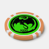 Zwart Dragon groen sinaasappel 5000 gestreepte pok Poker Chips (Enkel)