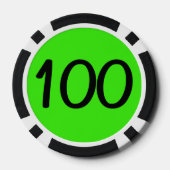 Zwart Dragon groen zwart 100 gestreepte pokerchip (Achterkant)