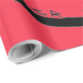 Zwart Dragon koraal glanzend inpakpapier groot (Rol Hoek)