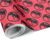 Zwart Dragon koraal mat wikkelpapier klein Cadeaupapier (Rol Hoek)