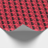 Zwart Dragon koraal mat wikkelpapier klein Cadeaupapier (Hoek)