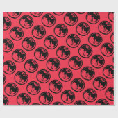 Zwart Dragon koraal mat wikkelpapier medium Cadeaupapier (Vlak)