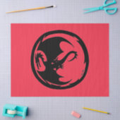 Zwart Dragon koraal tissuepapier groot (Craft)