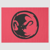 Zwart Dragon koraal tissuepapier groot (Voorkant)