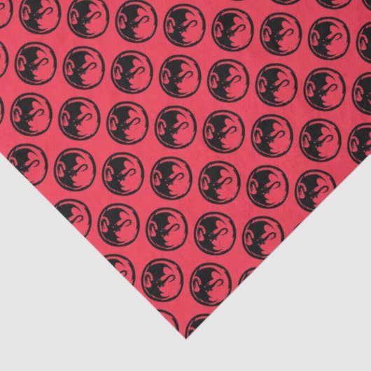 Zwart Dragon koraal weefsel papier klein (Detail)