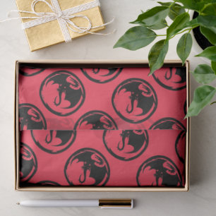 Zwart Dragon koraal weefsel papier medium
