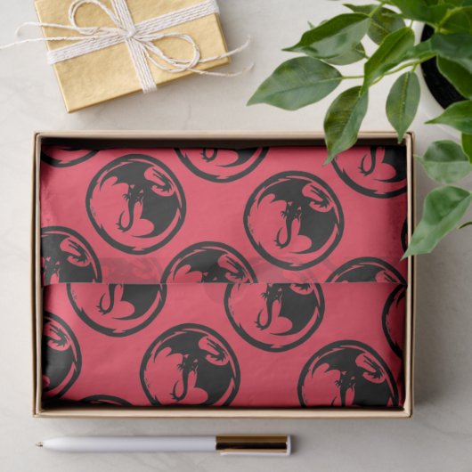 Zwart Dragon koraal weefsel papier medium (Geschenk)