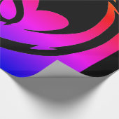 Zwart Dragon neon glanzend inpakpapier groot (Hoek)