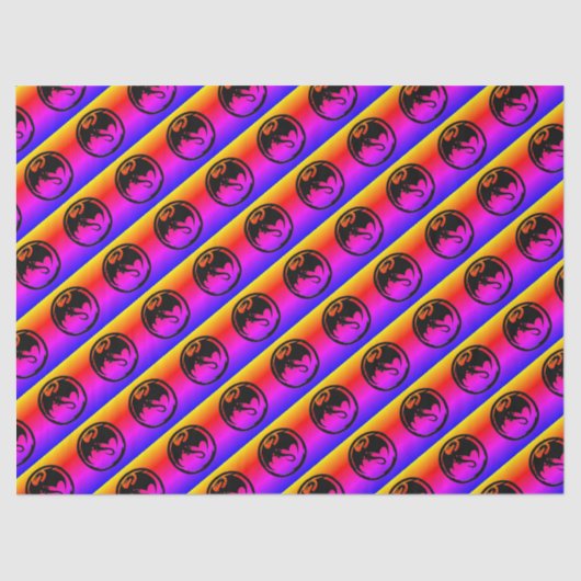 Zwart Dragon neon tissuepapier medium (Voorkant)