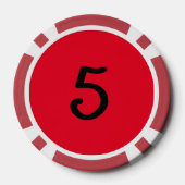 Zwart Dragon rood 5 gestreepte poker chip (Achterkant)