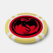 Zwart Dragon rood geel 500 gestreepte poker chip (Enkel)