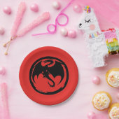 Zwart Dragon rood papier borden Papieren Bordje (Feest)