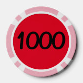 Zwart Dragon rood roze 1000 gestreepte pokerchip (Achterkant)