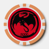 Zwart Dragon rood sinaasappel 5000 gestreepte poke Poker Chips (Voorkant)