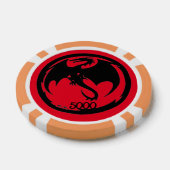 Zwart Dragon rood sinaasappel 5000 gestreepte poke Poker Chips (Enkel)