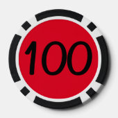 Zwart Dragon rood zwart 100 gestreepte poker chip (Achterkant)