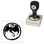 Zwart Dragon rubberstempel (Gestempeld)