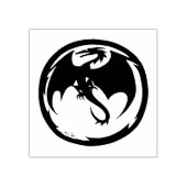 Zwart Dragon rubberstempel (Afrduk)