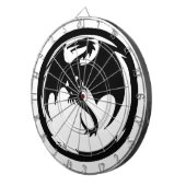 Zwart Dragon wit dartboard Dartbord (Voorkant Rechts)