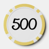 Zwart Dragon wit geel 500 gestreepte poker chip (Achterkant)