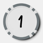 Zwart Dragon wit grijs 1 gestreepte poker chip (Achterkant)