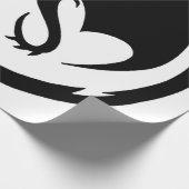 Zwart Dragon wit mat inpakpapier groot (Hoek)