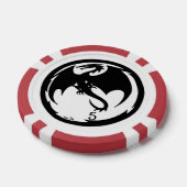 Zwart Dragon wit rood 5 gestreepte poker chip (Enkel)