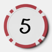 Zwart Dragon wit rood 5 gestreepte poker chip (Achterkant)
