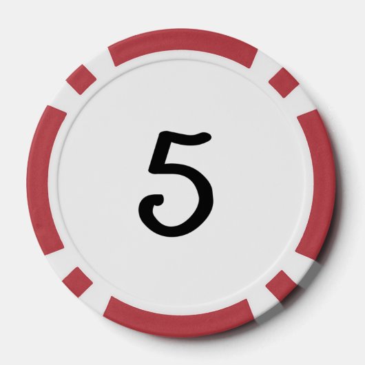 Zwart Dragon wit rood 5 gestreepte poker chip (Achterkant)