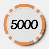Zwart Dragon wit sinaasappel 5000 gestreepte poker Chips (Achterkant)