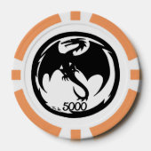 Zwart Dragon wit sinaasappel 5000 gestreepte poker Chips (Voorkant)