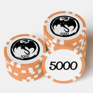 Zwart Dragon wit sinaasappel 5000 gestreepte poker Chips