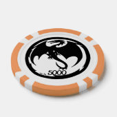 Zwart Dragon wit sinaasappel 5000 gestreepte poker Chips (Enkel)