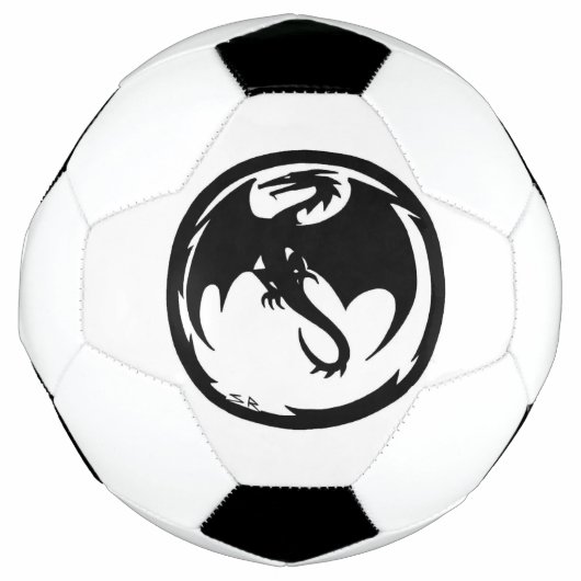 Zwart Dragon wit voetbal (Voorkant)