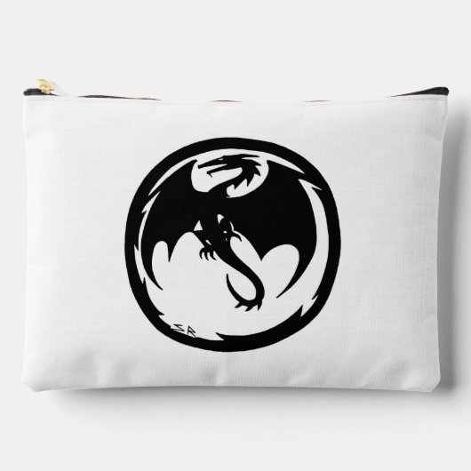 Zwart Dragon wit zakje Etui (Voorkant)