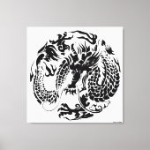 Zwart dragon Wrapped Canvas (Voorkant)