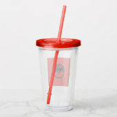 Zwart dragorode acryltumbler acryl drinkbeker (Achterkant)