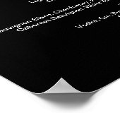 Zwart drankmenu trouwbar bord poster (Hoek)