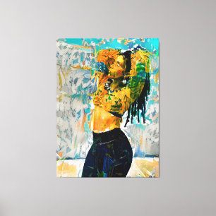 Zwart Dreadlock Canvas afdrukkunst Afdruk