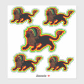 Zwart Dreadlock Rasta Lion Art Sticker (Vel)