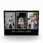Zwart Drie (3) Foto's Vaderdag Fotoblok (Voorkant)