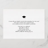 Zwart Drie Foto Collage Afstuderen Goud Folie Uitnodiging (Achterkant)