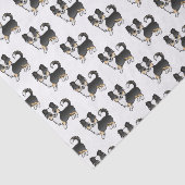 Zwart Driekleurige Langharige Chihuahua Hond Patro Tissuepapier (Detail)