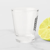 Zwart drieletterig monogram shot glas (Links)