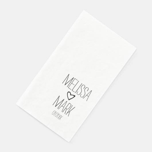 Zwart drijvende harten Monogram Guest Towels Servet (Hoek)