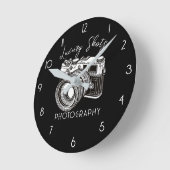 Zwart DSLR Camera Fotograaf Fotografie Ronde Klok (Hoek)